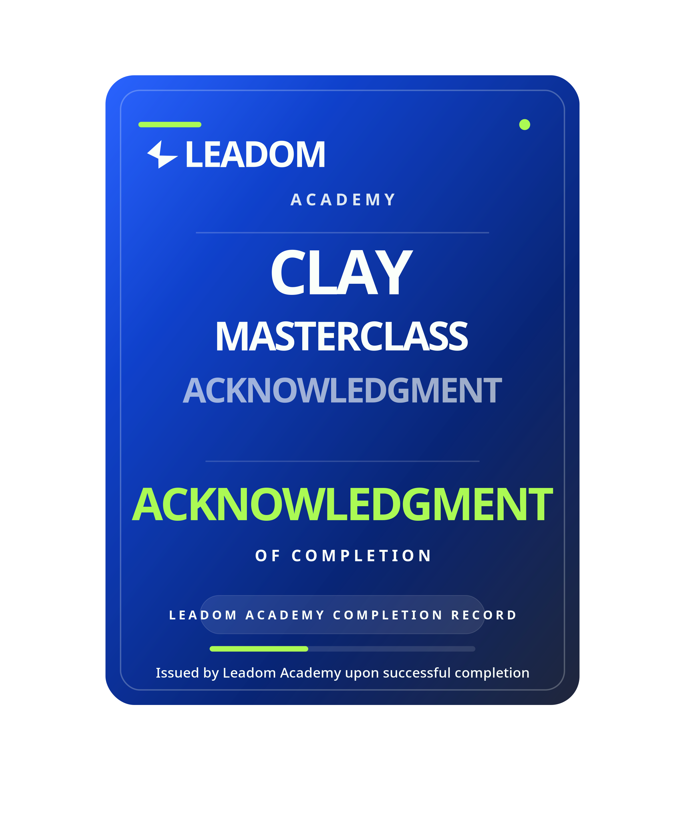 Clay Masterclass